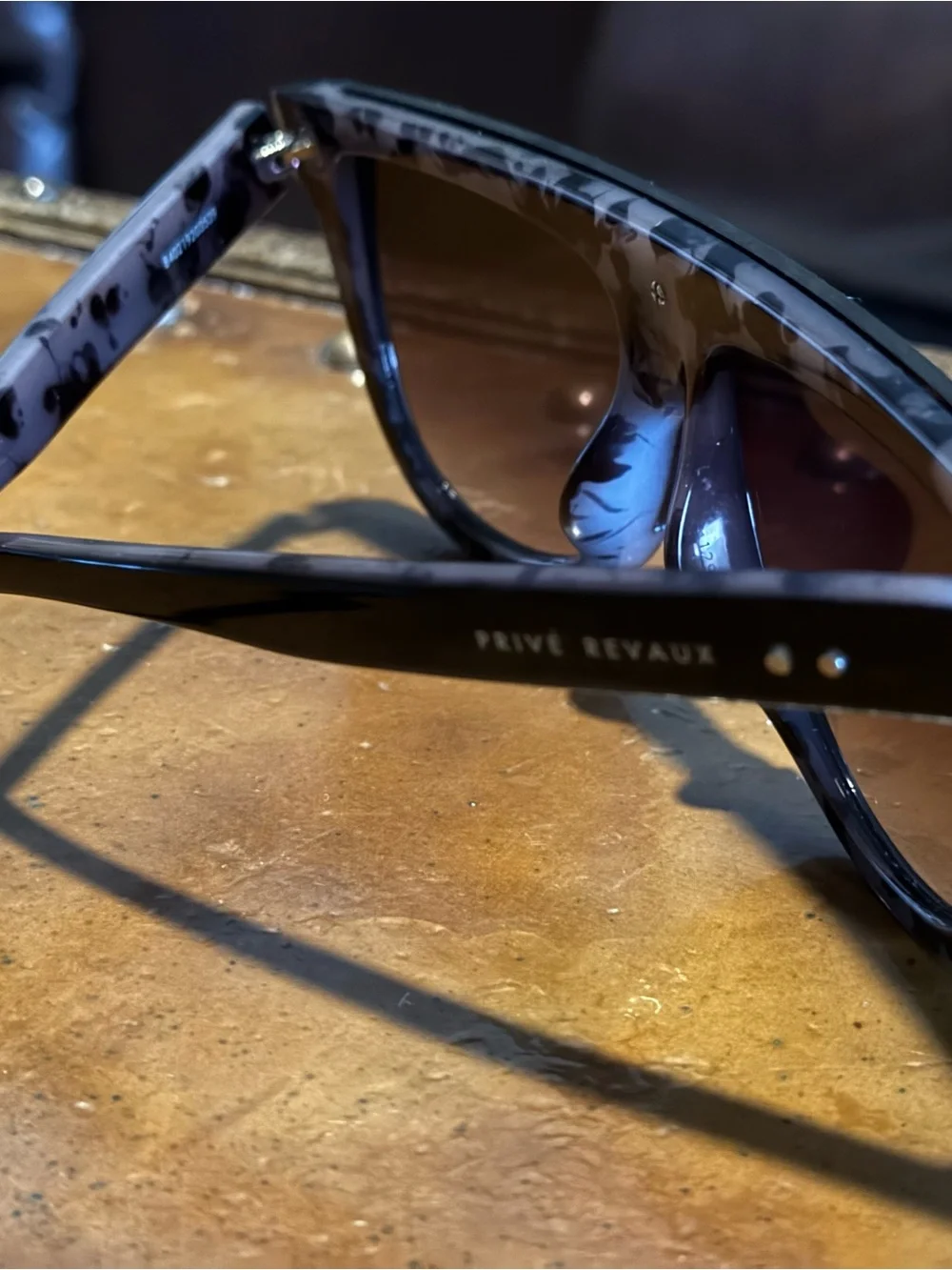 Women's Black Shield Sunglasses with Gradient Brown Lenses